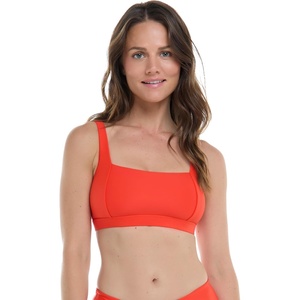 image:imageBody Glove Womens EDI Cup Bikini Top Swimsuit with Adjustable Laceup Back and Wide Underbust Band for SupportPoppy Red