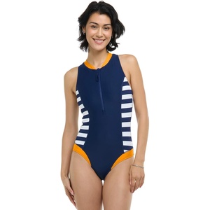 image:imageBody Glove Womens Edith Zip Front One Piece SwimsuitMaritime Stripe