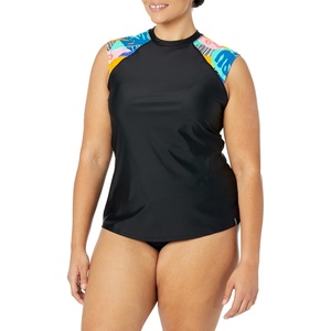 image:imageBody Glove Womens Exhale Plus Size Cap Sleeve Rashguard with UPF 50 Available in Sizes 1x2X3XCuracao Tropical