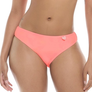 image:imageBody Glove Womens Harper MidRise Cheeky Bikini Bottom Swimwear  Ruched Back CleanFinish SeamsCoral