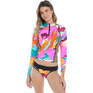 image:imageBody Glove Womens Heat is on Long Sleeve Crop Top RashguardGroove Primal Abstract