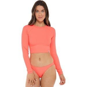 image:imageBody Glove Womens Let It Be Long Sleeve Crop Top Rashguard with UPF 50Sunkissed Ibiza Rib