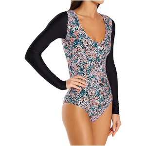 image:imageBody Glove Womens Long Sleeve Paddle One Piece Swimsuit with UPF 50Amy Floral