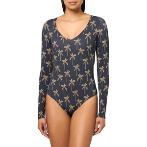 image:imageBody Glove Womens Long Sleeve Paddle One Piece Swimsuit with UPF 50Cayman Palm Print