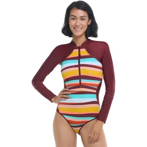image:imageBody Glove Womens Long Sleeve Paddle One Piece Swimsuit with UPF 50New Wave