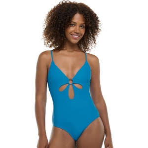 image:imageBody Glove Womens Maddie VNeck Onepiece Swimsuit with CutOut and Ring DetailBlue Wave