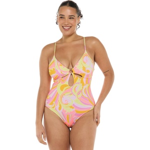 image:imageBody Glove Womens Maddie VNeck Onepiece Swimsuit with CutOut and Ring DetailSol Amarelo