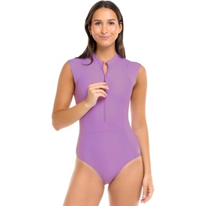 image:imageBody Glove Womens Manny Zip Front CapSleeve One Piece Swimsuit with UPF 50Akebi