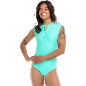 image:imageBody Glove Womens Manny Zip Front CapSleeve One Piece Swimsuit with UPF 50Sea Mist