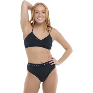 image:imageBody Glove Womens Ruth Fixed Triangle Bikini Top Swimsuit with Adjustable Tie Back DetailBlack Laser Cut