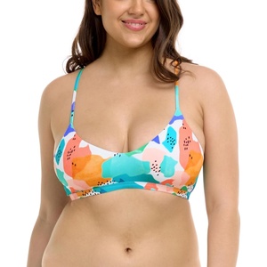 image:imageBody Glove Womens Ruth Fixed Triangle Bikini Top Swimsuit with Adjustable Tie Back DetailUntamed Geo Rib