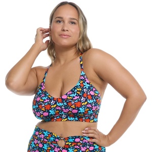 image:imageBody Glove Womens Ruth Fixed Triangle Bikini Top Swimsuit with Adjustable Tie Back DetailVivid Fields Floral Print