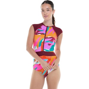 image:imageBody Glove Womens Stand Up Zip Front Paddle One Piece Swimsuit with UPF 50Hype Abstract Print