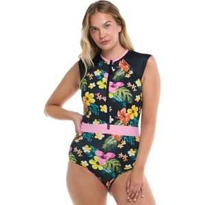 image:imageBody Glove Womens Stand Up Zip Front Paddle One Piece Swimsuit with UPF 50Tropical Island