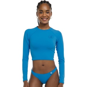 image:imageLet It Be Long Sleeve Crop Top Rashguard with UPF 50Blue Wave