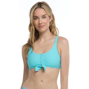 image:imageBody Glove Womens Kate Crop Bikini Top Swimsuit with Front TieCyan Blue