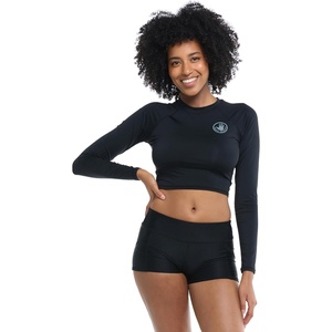 image:imageBody Glove Womens Let It Be Long Sleeve Crop Top Rashguard with UPF 50Rash Guard ShirtBlack