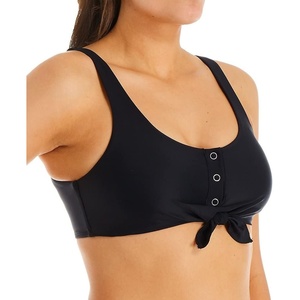 image:imageBody Glove Womens Smoothies Kate Solid Crop Bikini Top Swimsuit with Front TieSmoothie Black