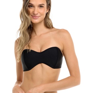 image:imageBody Glove Womens Smoothies Tainted Love Solid Retro Bandeau Bikini Top SwimsuitBlack