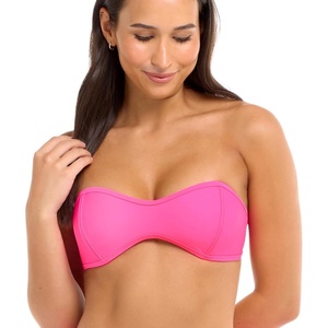 image:imageBody Glove Womens Smoothies Tainted Love Solid Retro Bandeau Bikini Top SwimsuitBubble Gum