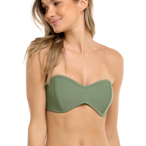 image:imageBody Glove Womens Smoothies Tainted Love Solid Retro Bandeau Bikini Top SwimsuitCactus