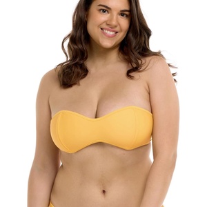 image:imageBody Glove Womens Smoothies Tainted Love Solid Retro Bandeau Bikini Top SwimsuitCanary