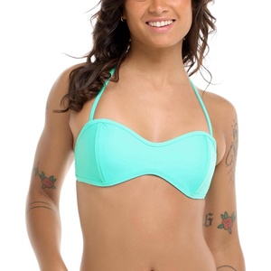 image:imageBody Glove Womens Smoothies Tainted Love Solid Retro Bandeau Bikini Top SwimsuitSea Mist