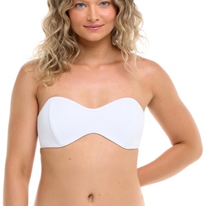 image:imageBody Glove Womens Smoothies Tainted Love Solid Retro Bandeau Bikini Top SwimsuitSnow