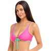 image:imageBody Glove Womens Lolah Bikini Top Swimsuit with Tie Front DetailBubble Gum Colorblock