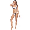 image:imageBody Glove Womens May Bikini Top Swimsuit with Peekaboo Front Bow DetailBlack White Ribbed Floral
