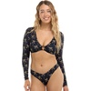 image:imageBody Glove Womens Mika Long Sleeve Crop Bikini Top Swimsuit with Keyhole FrontCayman Palm Print