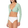 image:imageBody Glove Womens Mika Long Sleeve Crop Bikini Top Swimsuit with Keyhole FrontSalt Cay Mint