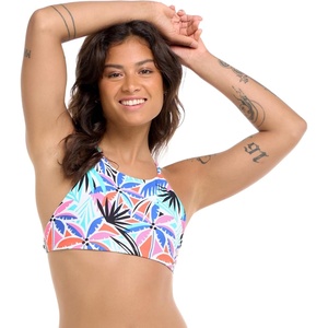 image:imageBody Glove Womens Alesha High Neck Bikini Top Swimsuit with Adjustable 2Way Back DetailMiami Palm Tree Print