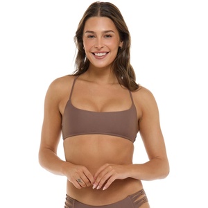 image:imageBody Glove Womens Kimi Bralette Bikini Top for Women  Adjustable 2Way Tie Back Removable Soft Cups Slim Strap Swim TopLatte