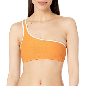 image:imageBody Glove Womens Malia One Shoulder Bikini Top SwimsuitSunny Orange Texture