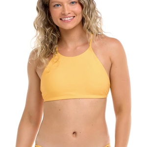 image:imageBody Glove Womens Smoothies Alesha Solid High Neck Bikini Top Swimsuit with Adjustable 2Way Back DetailCanary