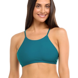 image:imageBody Glove Womens Smoothies Alesha Solid High Neck Bikini Top Swimsuit with Adjustable 2Way Back DetailKingfisher