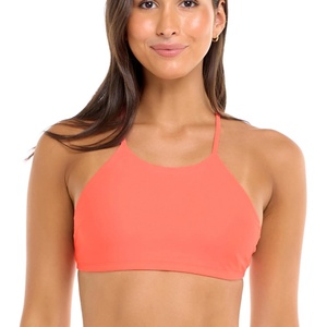 image:imageBody Glove Womens Smoothies Alesha Solid High Neck Bikini Top Swimsuit with Adjustable 2Way Back DetailSunset