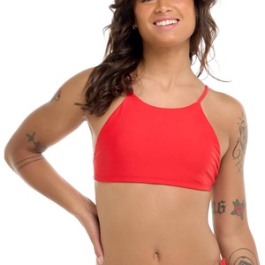 image:imageBody Glove Womens Smoothies Alesha Solid High Neck Bikini Top Swimsuit with Adjustable 2Way Back DetailTrue
