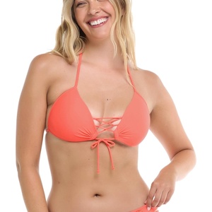 image:imageBody Glove Womens Smoothies Baby Love Solid Molded Cup Push Up Triangle Bikini Top SwimsuitSunset