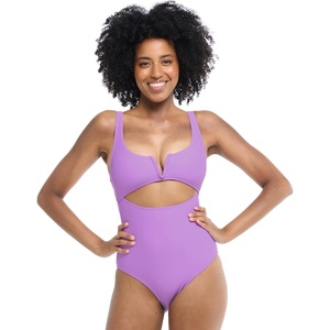 image:imageBody Glove Womens Smoothies Eli Solid One Piece Swimsuit with VWire NecklineAkebi
