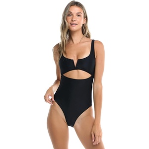 image:imageBody Glove Womens Smoothies Eli Solid One Piece Swimsuit with VWire NecklineBlack