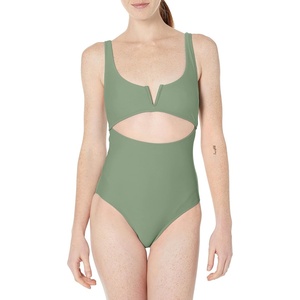 image:imageBody Glove Womens Smoothies Eli Solid One Piece Swimsuit with VWire NecklineCactus