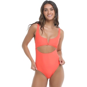 image:imageBody Glove Womens Smoothies Eli Solid One Piece Swimsuit with VWire NecklineSunset