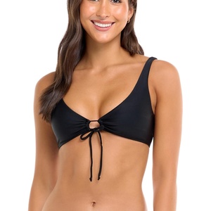 image:imageBody Glove Womens Smoothies Lolah Solid Bikini Top Swimsuit with Tie Front DetailBlack