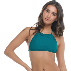 image:imageBody Glove Womens Smoothies Sage Solid High Neck Bikini Top Swimsuit with 2Way Tie BackKingfisher