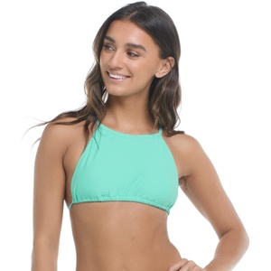 image:imageBody Glove Womens Smoothies Sage Solid High Neck Bikini Top Swimsuit with 2Way Tie BackSea Mist