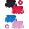 image:imageBody Glove Girls Athletic Shorts  4 Pack Gym Dolphin Shorts Running Volleyball Short for Girls  Size Up for Better FitBlackBlueRedPink Solid
