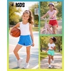 image:imageBody Glove Girls Athletic Shorts  4 Pack Gym Dolphin Shorts Running Volleyball Short for Girls  Size Up for Better FitBlackBlueRedPink Solid