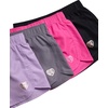 image:imageBody Glove Girls Athletic Shorts  4 Pack Gym Dolphin Shorts Running Volleyball Short for Girls  Size Up for Better FitBlackFuchsiaPurpleCharcoal Solid